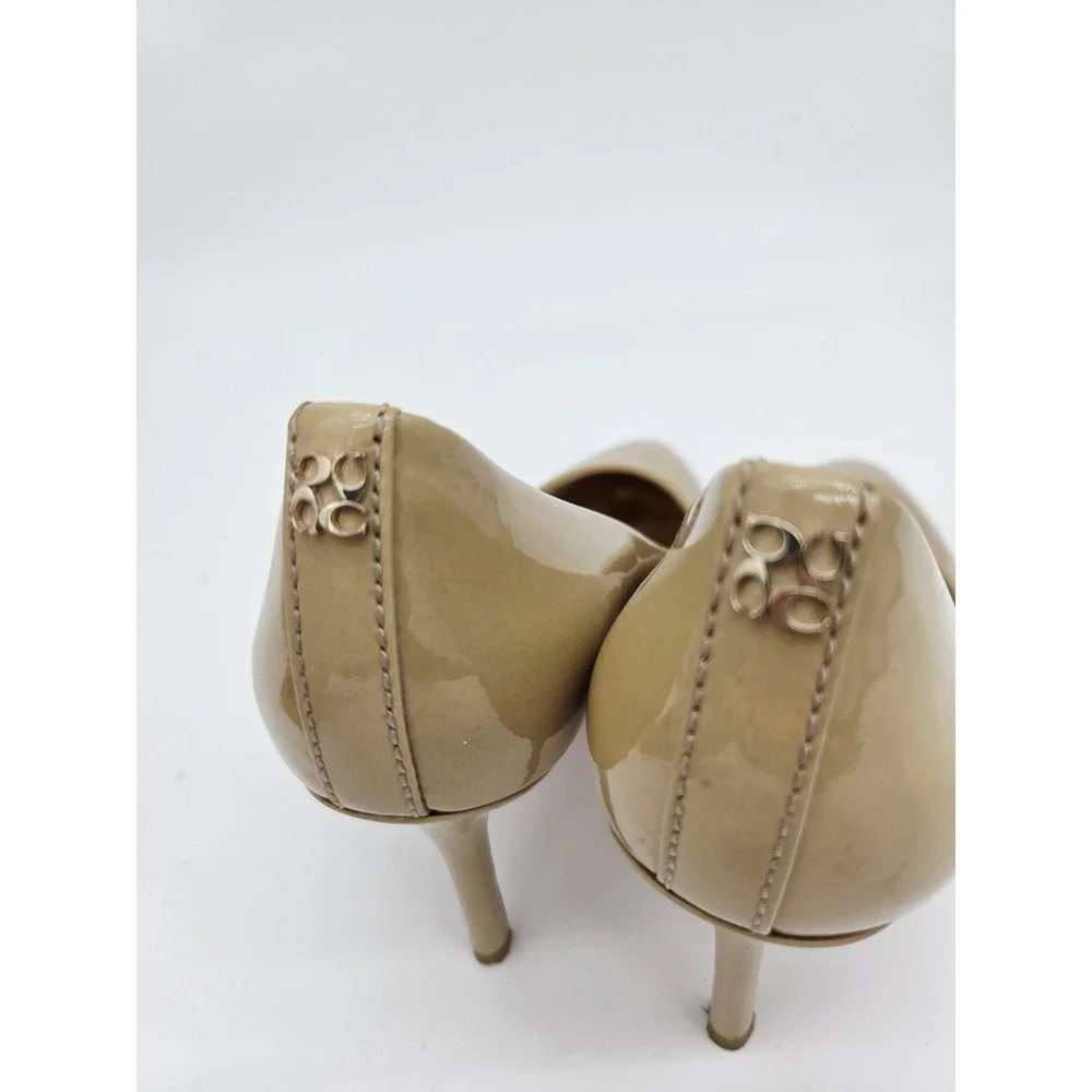 Coach Nala Heel Tan Beige Patent leather size 7 B Pump